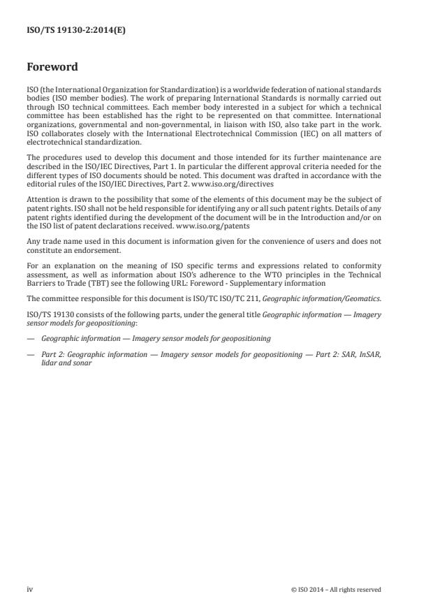 SIST-TS ISO/TS 19130-2:2020 ISO/TS 19130-2:2014 - Geographic information -- Imagery sensor models for geopositioning - Page 4 preview