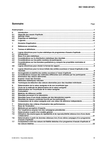 ISO 13528:2015 - Méthodes statistiques utilisées dans les essais d'aptitude par comparaison interlaboratoires