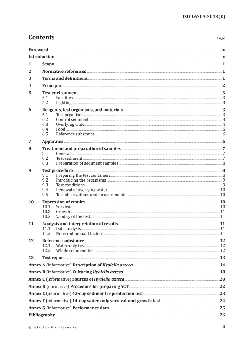 ISO 16303:2013 - Water quality — Determination of toxicity of fresh water sediments using Hyalella azteca
Released:11/27/2013