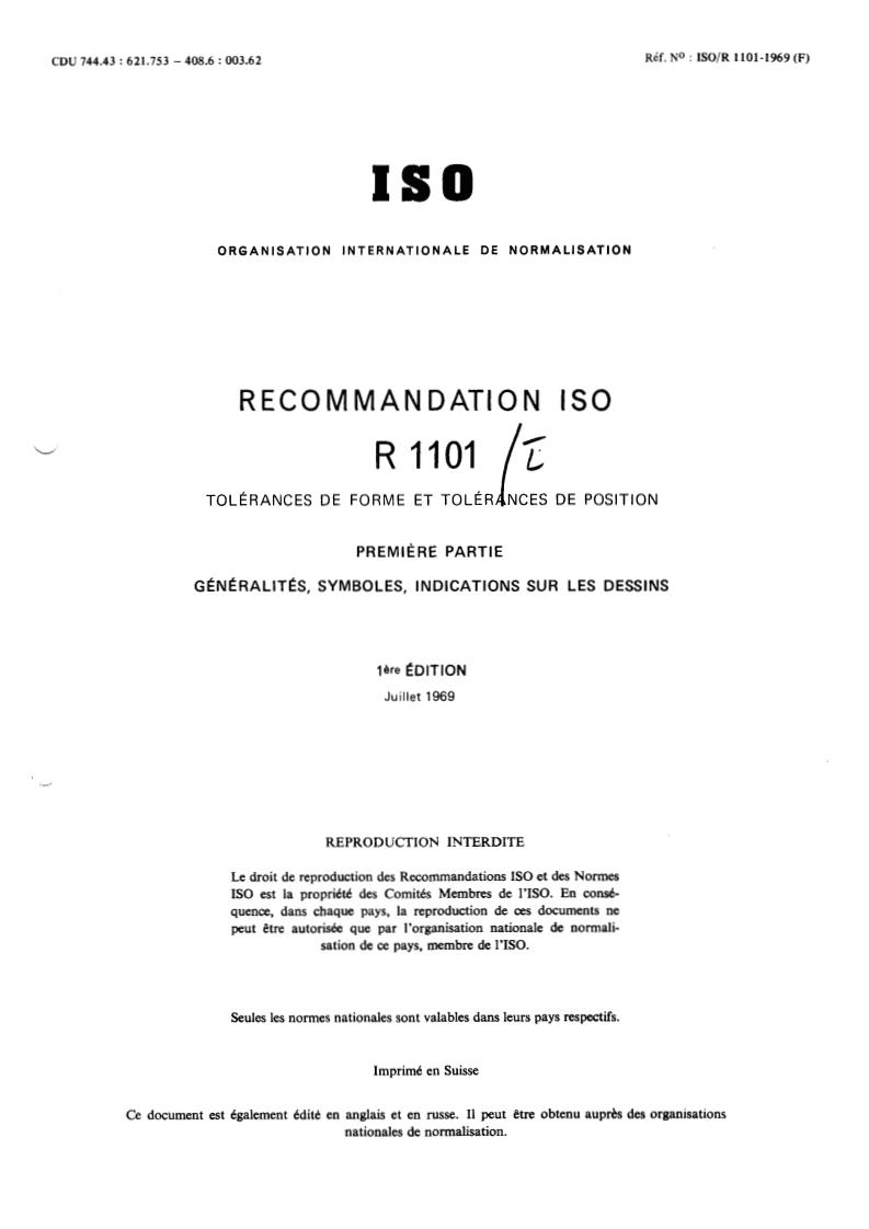 ISO/R 1101-1:1969 - Withdrawal of ISO/R 1101/1-1969
Released:7/1/1969