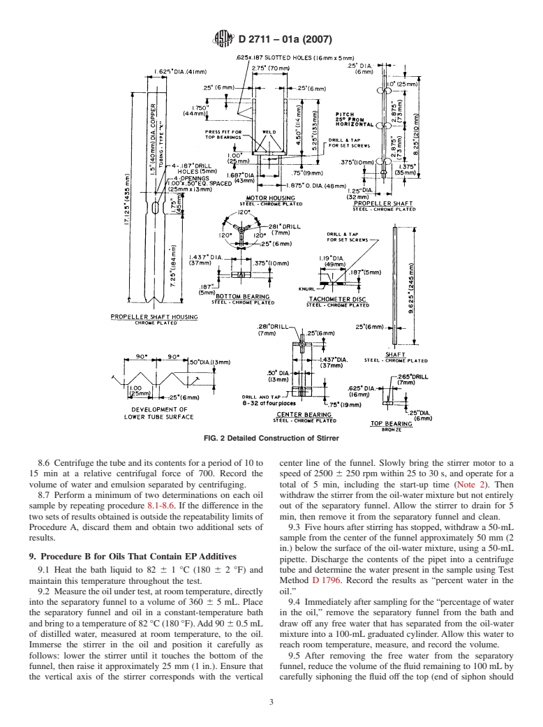 ASTM D2711-01a(2007) - Standard Test Method for Demulsibility Characteristics of Lubricating Oils