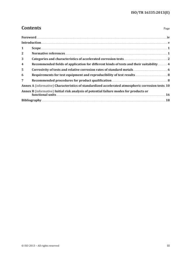 ISO/TR 16335:2013 - Corrosion of metals and alloys -- Corrosion tests in artificial atmospheres -- Guidelines for selection of accelerated corrosion test for product qualification