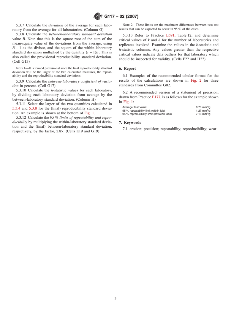 ASTM G117-02(2007) - Standard Guide for Calculating and Reporting Measures of Precision Using Data from Interlaboratory Wear or Erosion Tests