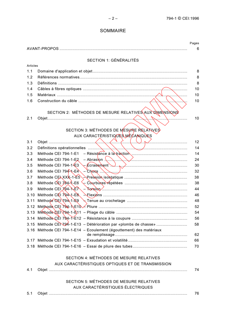 IEC 60794-1:1996 IEC 60794-1:1996 - Optical fibre cables - Part1: Generic specification (Revision to IEC 794-1)
Released:10/30/1996 - Page 4 preview