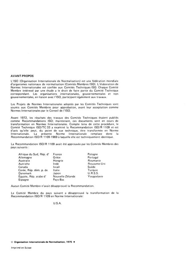 ISO 1109:1975 ISO 1109:1975 - Produits réfractaires -- Classification des produits réfractaires façonnés denses - Page 2 preview
