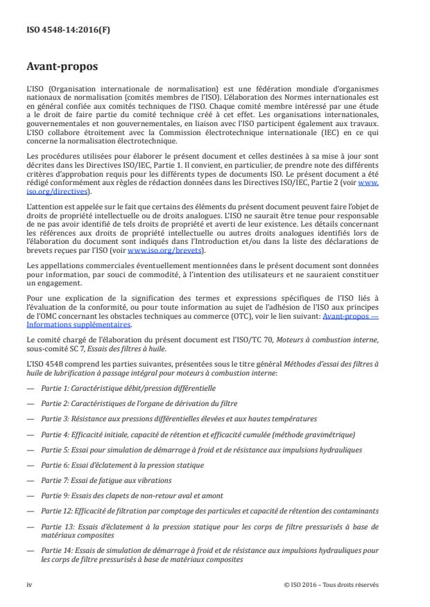 ISO 4548-14:2016 ISO 4548-14:2016 - Méthodes d'essai des filtres à huile de lubrification à passage intégral pour moteurs à combustion interne - Page 4 preview
