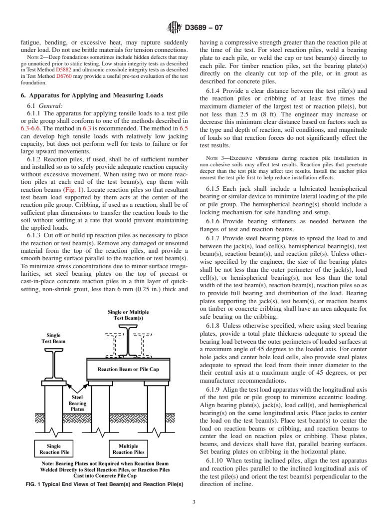 ASTM D3689-07 - Standard Test Methods for Deep Foundations Under Static Axial Tensile Load