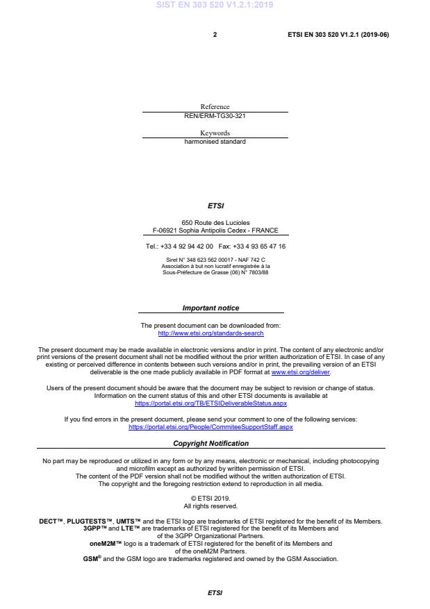 SIST EN 303 520 V1.2.1:2019 SIST EN 303 520 V1.2.1:2019 - Page 4 preview