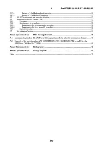 SIST EN 300 392-3-10 V1.2.1:2020 ETSI EN 300 392-3-10 V1.2.0 (2019-08) - Terrestrial Trunked Radio (TETRA); Voice plus Data (V+D); Part 3: Interworking at the Inter-System Interface (ISI); Sub-part 10: General design, PSS1 over E.1 - Page 4 preview