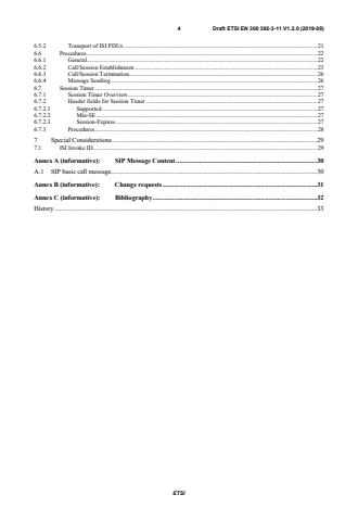 SIST EN 300 392-3-11 V1.2.1:2020 ETSI EN 300 392-3-11 V1.2.0 (2019-08) - Terrestrial Trunked Radio (TETRA); Voice plus Data (V+D); Part 3: Interworking at the Inter-System Interface (ISI); Sub-part 11: General design, SIP/IP - Page 4 preview