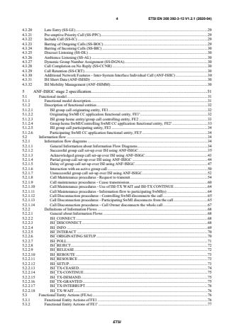 SIST EN 300 392-3-13 V1.2.1:2020 ETSI EN 300 392-3-13 V1.2.1 (2020-04) - Terrestrial Trunked Radio (TETRA); Voice plus Data (V+D); Part 3: Interworking at the Inter-System Interface (ISI); Sub-part 13: Transport layer independent Additional Network Feature Group Call (ANF-ISIGC) - Page 4 preview