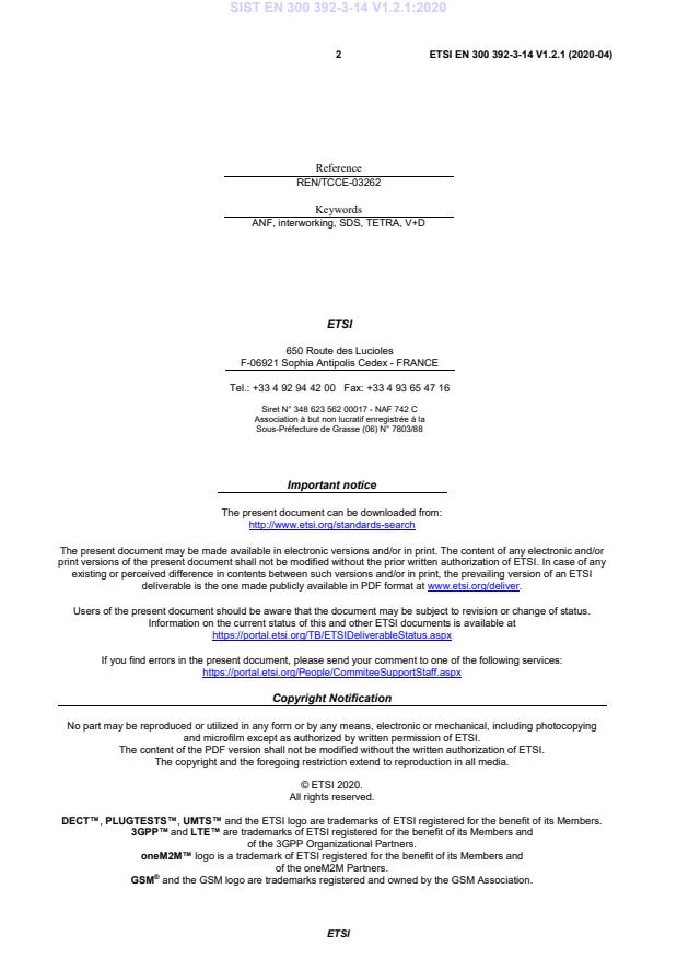 SIST EN 300 392-3-14 V1.2.1:2020 SIST EN 300 392-3-14 V1.2.1:2020 - Page 4 preview