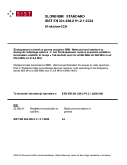SIST EN 304 220-2 V1.2.1:2024 - BARVE - Page 1 preview