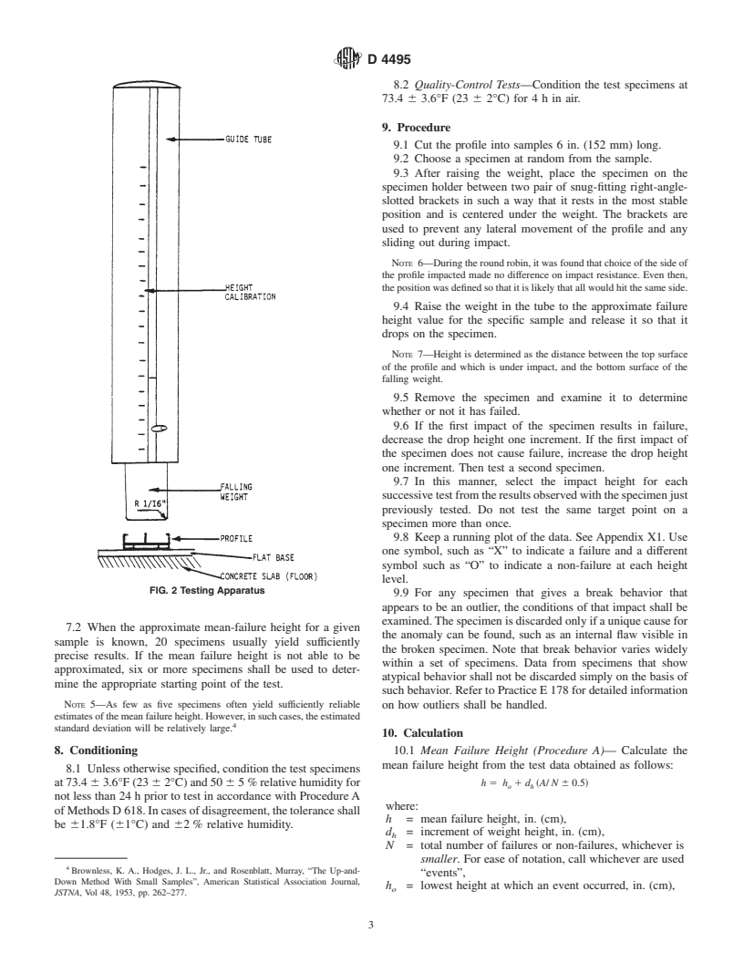 ASTM D4495-00 - Standard Test Method for Impact Resistance of Poly(Vinyl Chloride) (PVC) Rigid Profiles by Means of a Falling Weight