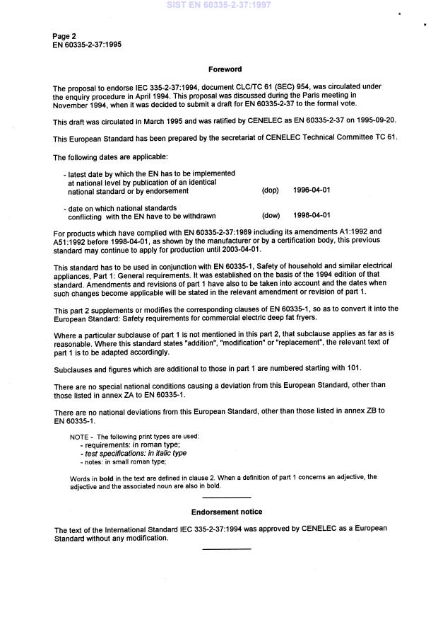 EN 60335-2-37:1995 EN 60335-2-37:1997 - Page 4 preview