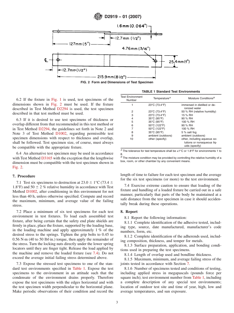 ASTM D2919-01(2007) - Standard Test Method for Determining Durability of Adhesive Joints Stressed in Shear by Tension Loading