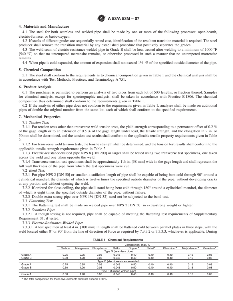 REDLINE ASTM A53/A53M-07 - Standard Specification for Pipe, Steel, Black and Hot-Dipped, Zinc-Coated, Welded and Seamless