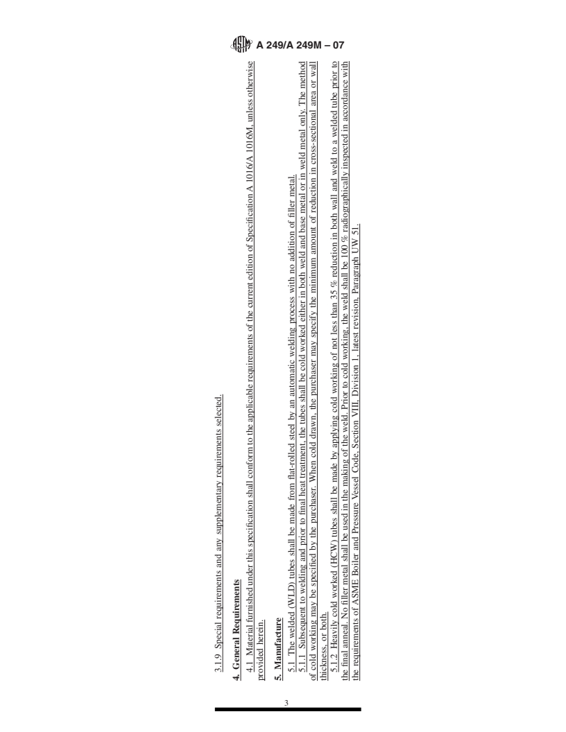 REDLINE ASTM A249/A249M-07 - Standard Specification for Welded Austenitic Steel Boiler, Superheater, Heat-Exchanger, and Condenser Tubes