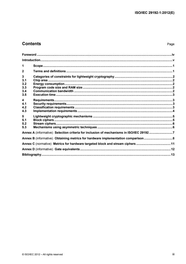 ISO/IEC 29192-1:2012 - Information technology -- Security techniques -- Lightweight cryptography