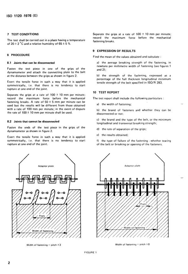ISO 1120:1976 ISO 1120:1976 - Conveyor belts -- Determination of strength of mechanical fastenings -- Static test method - Page 4 preview