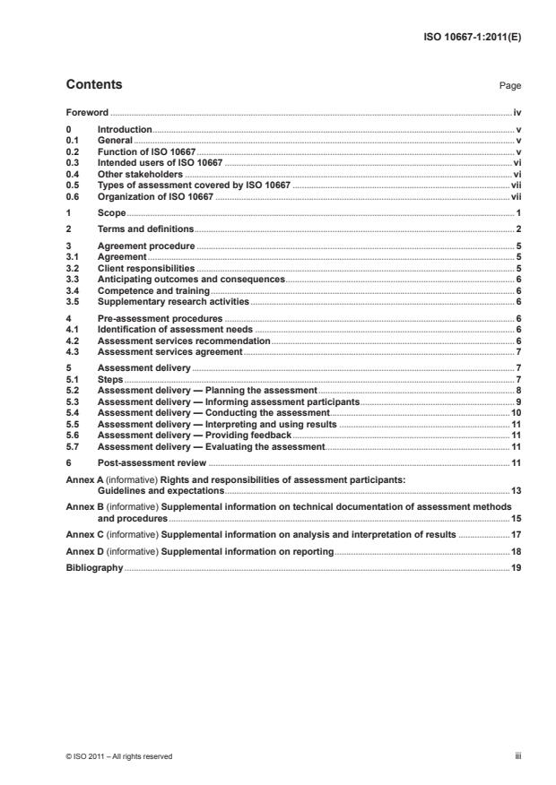 ISO 10667-1:2011 - Assessment service delivery -- Procedures and methods to assess people in work and organizational settings
