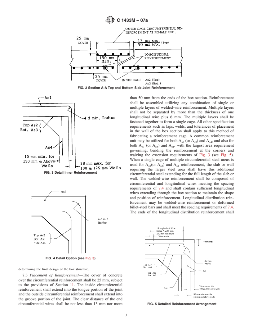 ASTM C1433M-07a - Standard Specification for Precast Reinforced Concrete Monolithic Box Sections for Culverts, Storm Drains, and Sewers (Metric)