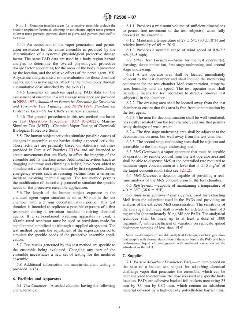 ASTM F2588-07 - Standard Test Method for Man-In-Simulant Test (MIST) for Protective Ensembles