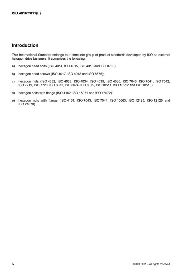 ISO 4016:2011 ISO 4016:2011 - Hexagon head bolts -- Product grade C - Page 4 preview