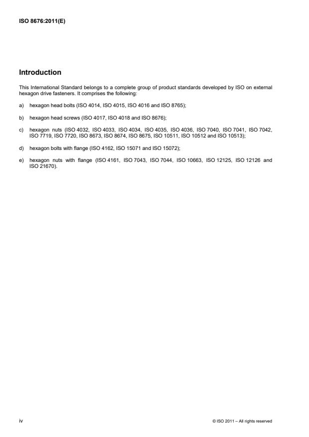 ISO 8676:2011 ISO 8676:2011 - Hexagon head screws with metric fine pitch thread -- Product grades A and B - Page 4 preview