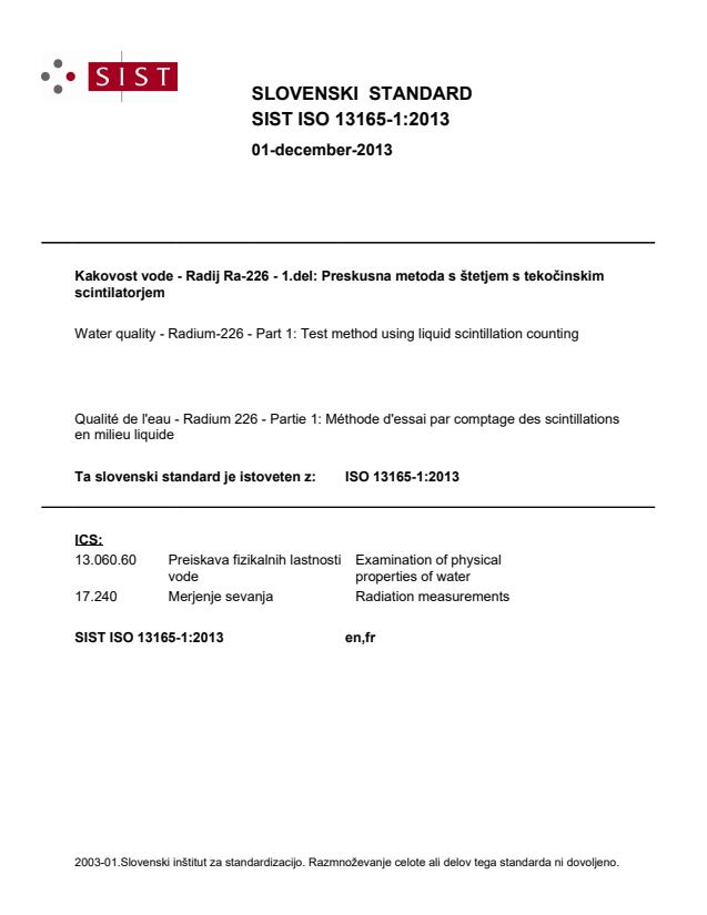 ISO 13165-1:2013 - BARVE