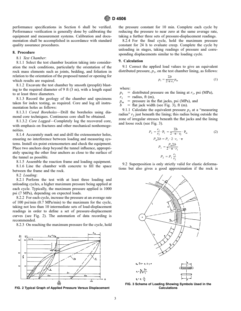 ASTM D4506-90(1995) - Standard Test Method for Determining the In Situ Modulus of Deformation of Rock Mass Using a Radial Jacking Test