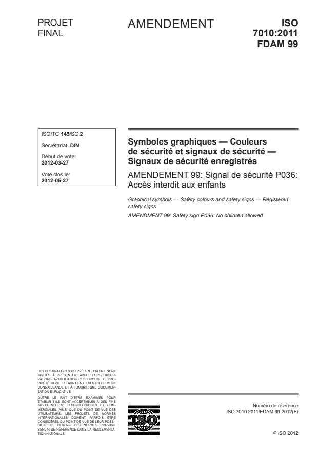 ISO 7010:2011/FDAmd 99 - Signal de sécurité P036: Acces interdit aux enfants