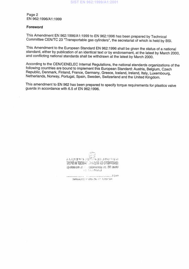 EN 962:1996/A1:1999 EN 962:1999/A1:2001 - Page 4 preview
