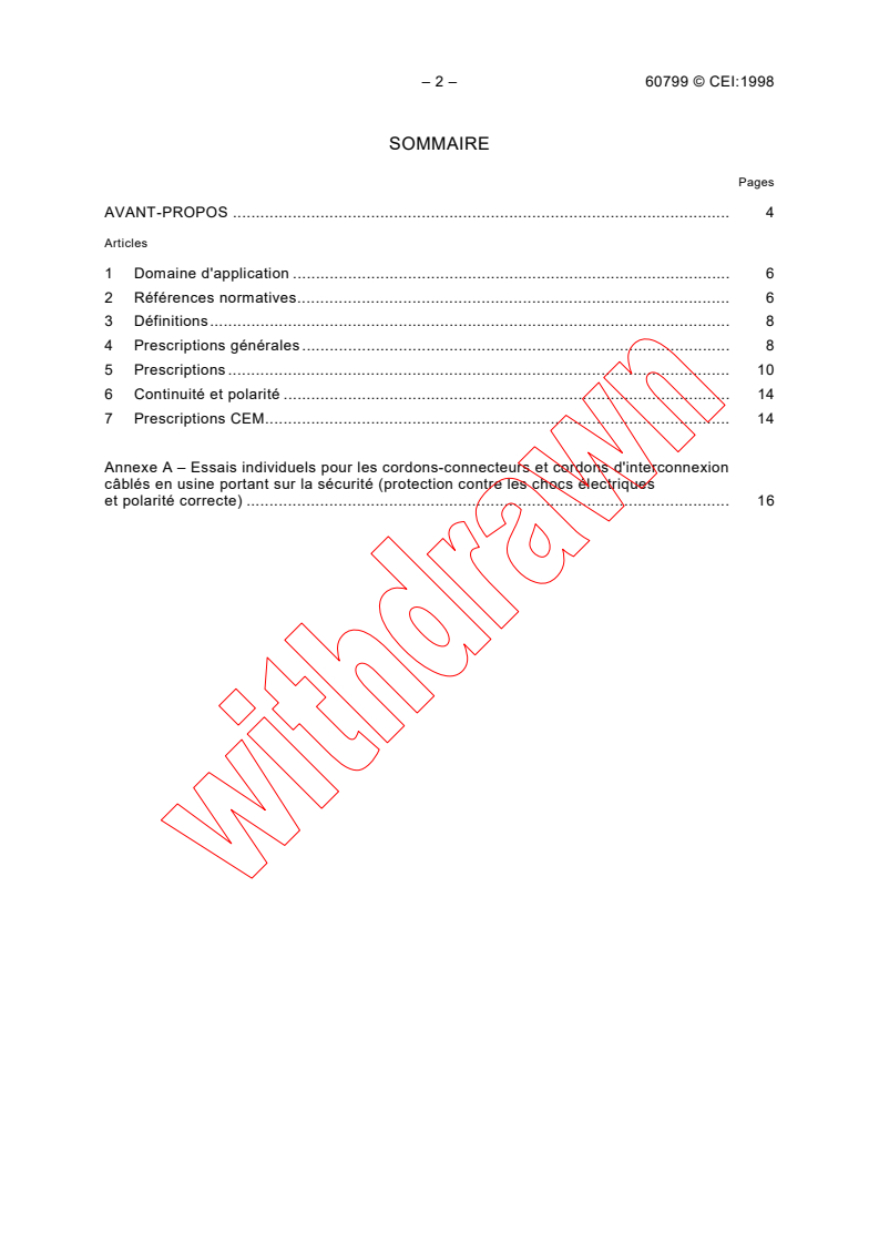 IEC 60799:1998 IEC 60799:1998 - Electrical accessories - Cord sets and interconnection cord sets
Released:8/19/1998
Isbn:2831844886 - Page 4 preview