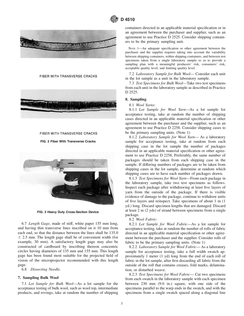 ASTM D4510-93(2000) - Standard Test Method for Counting Particle Cleavages in Wool and Other Animal Fibers