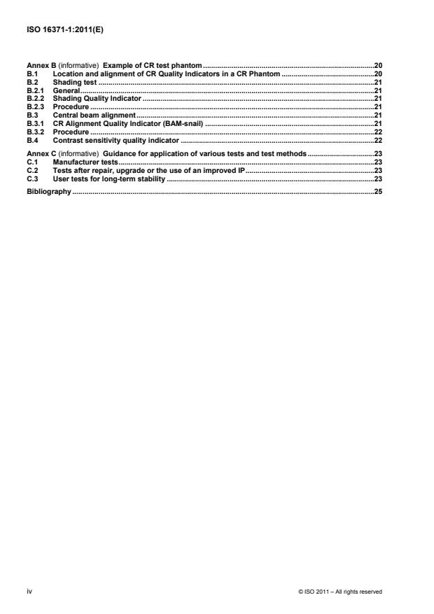ISO 16371-1:2011 ISO 16371-1:2011 - Non-destructive testing -- Industrial computed radiography with storage phosphor imaging plates - Page 4 preview