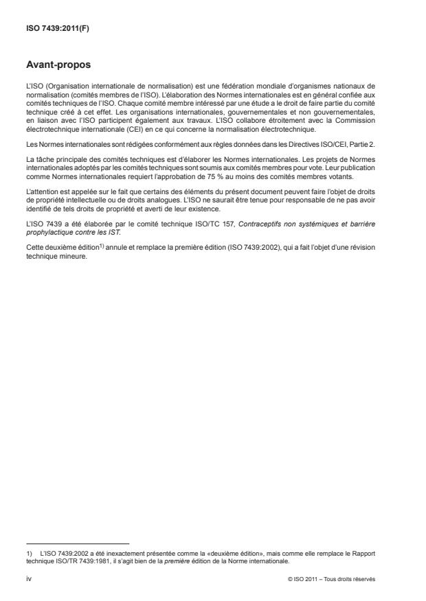 ISO 7439:2011 ISO 7439:2011 - Dispositifs intra-utérins contenant du cuivre -- Exigences, essais - Page 4 preview
