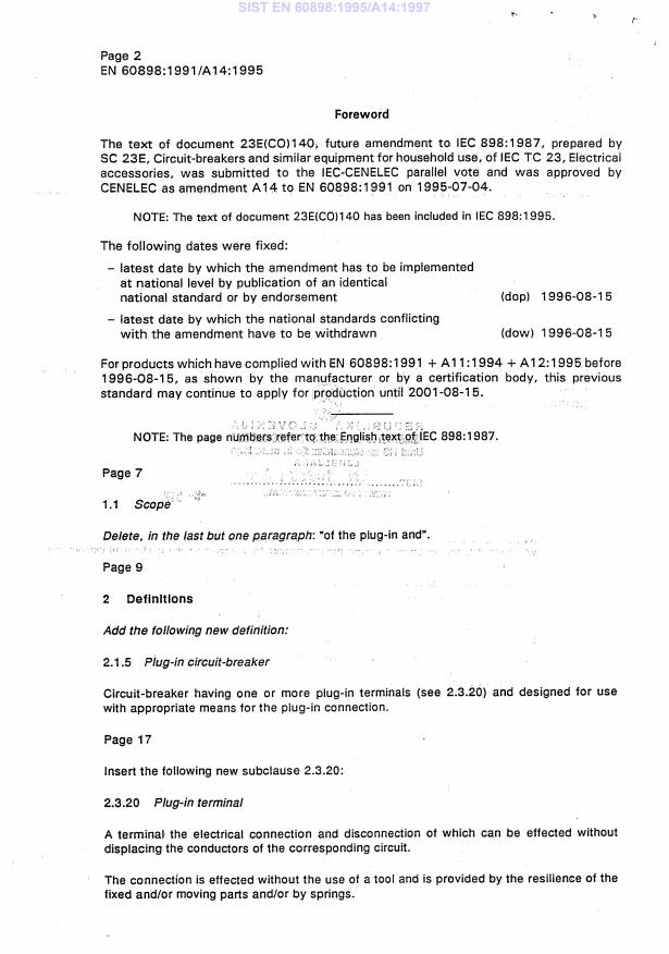 EN 60898:1991/A14:1995 EN 60898:1995/A14:1997 - Page 4 preview