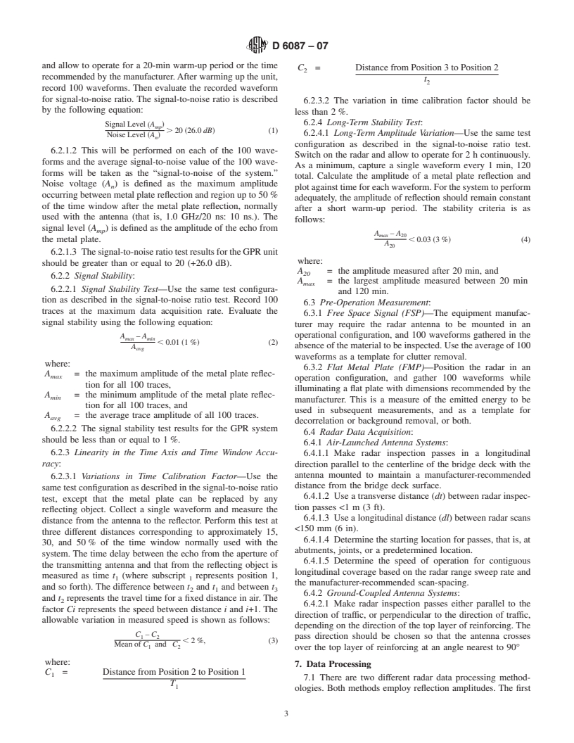 ASTM D6087-07 - Standard Test Method for Evaluating Asphalt-Covered Concrete Bridge Decks Using Ground Penetrating Radar