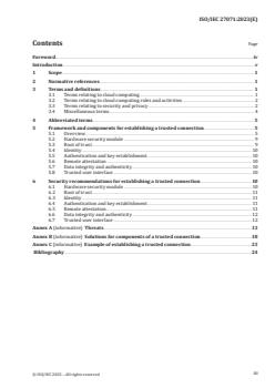 ISO/IEC 27071:2023 - Cybersecurity — Security recommendations for establishing trusted connections between devices and services
Released:24. 07. 2023 - Page 3 preview