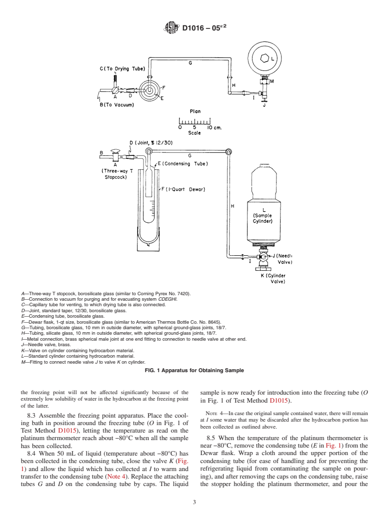 ASTM D1016-05e2 - Standard Test Method for Purity of Hydrocarbons from Freezing Points