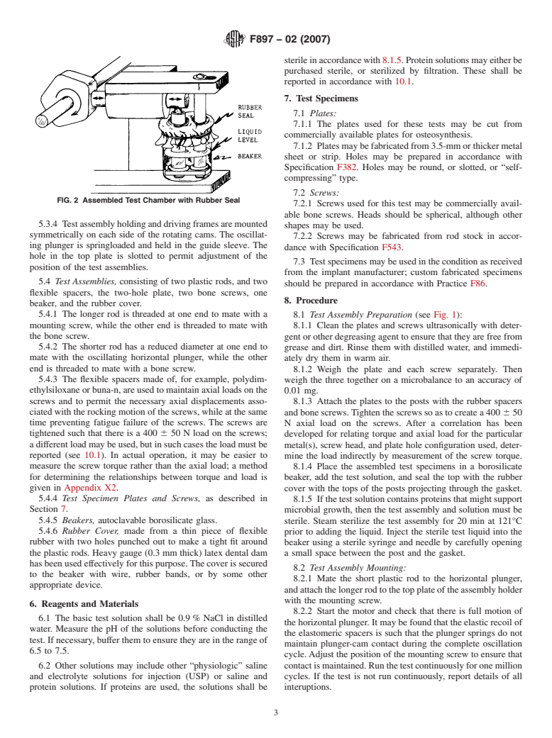 ASTM F897-02(2007) - Standard Test Method for Measuring Fretting Corrosion of Osteosynthesis Plates and Screws