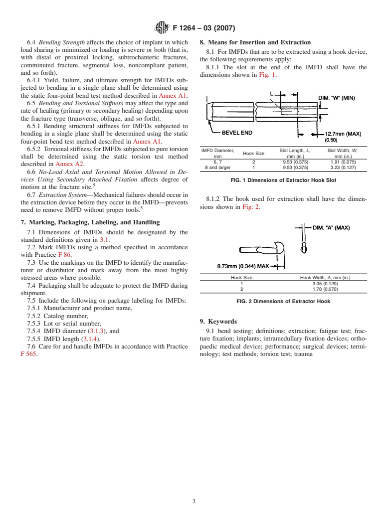 ASTM F1264-03(2007) - Standard Specification and Test Methods for Intramedullary Fixation Devices