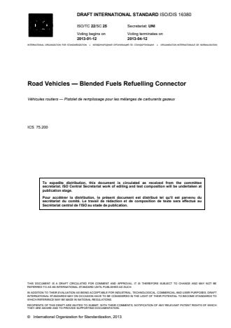 ISO 16380:2014 - Road vehicles -- Blended fuels refuelling connector