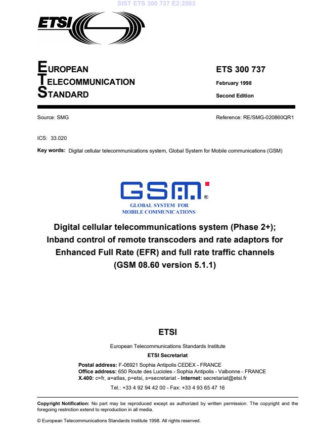 ETS 300 737 E2:2003