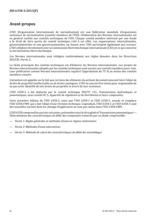 ISO 6358-2:2013 ISO 6358-2:2013 - Transmissions pneumatiques -- Détermination des caractéristiques de débit des composants traversés par un fluide compressible - Page 4 preview