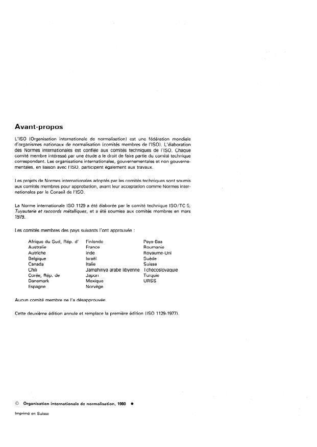 ISO 1129:1980 ISO 1129:1980 - Tubes en acier soumis a la flamme pour générateurs de vapeur et tubes en acier pour échangeurs de chaleur -- Dimensions, tolérances et masses linéiques conventionnelles - Page 2 preview