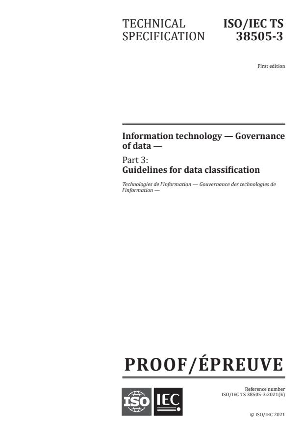 ISO/IEC PRF TS 38505-3 - Information technology -- Governance of data