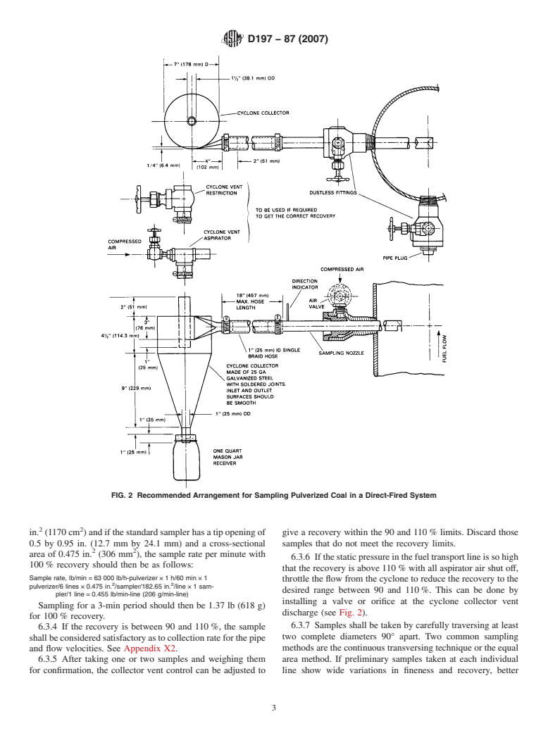 ASTM D197-87(2007) - Standard Test Method for Sampling and Fineness Test of Pulverized Coal