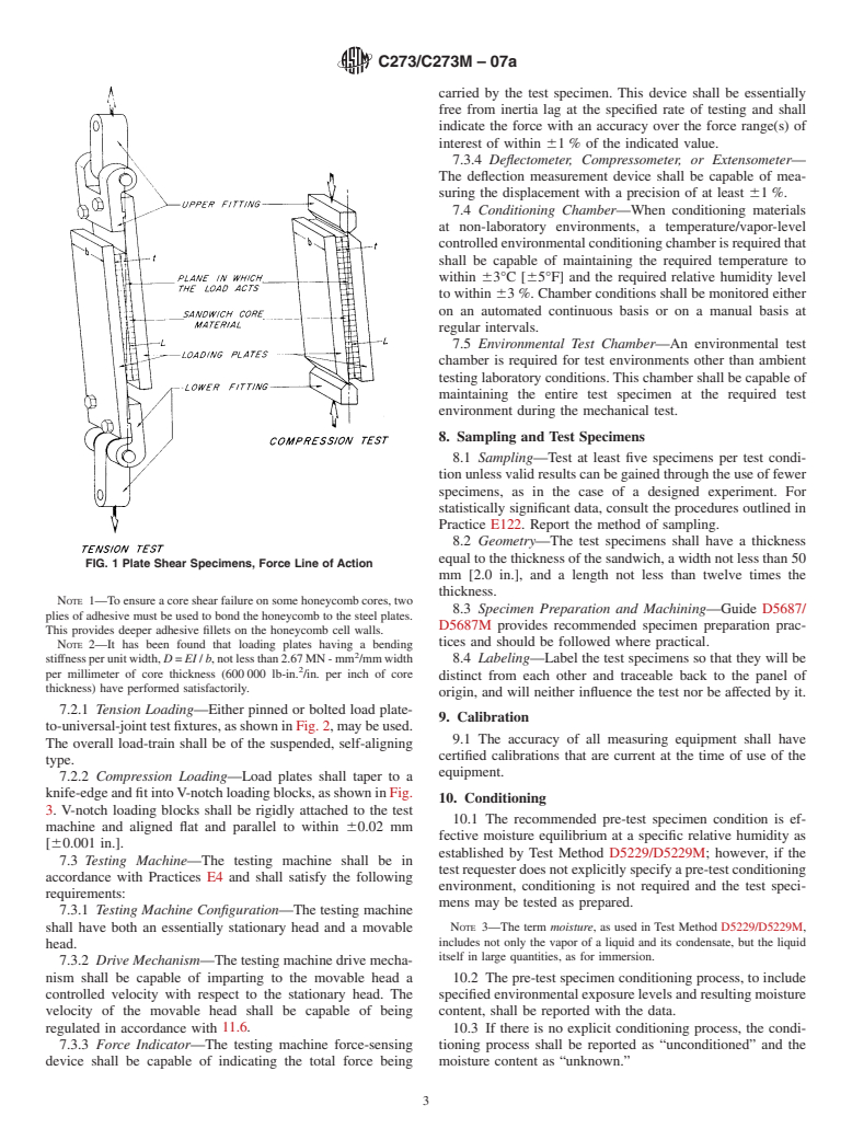 ASTM C273/C273M-07a - Standard Test Method for Shear Properties of Sandwich Core Materials